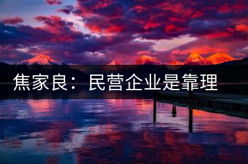 焦家良:民營企業(yè)是靠理想信念而活著