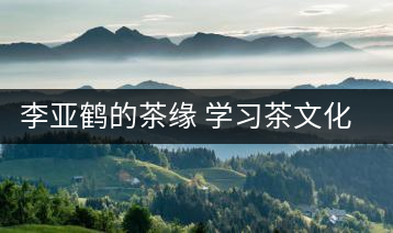 李亞鶴的茶緣 學(xué)習(xí)茶文化，了解茶文化，品味茶文化