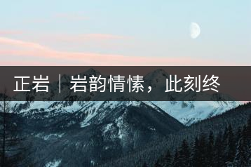 正巖｜巖韻情愫，此刻終得