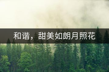 和諧，甜美如朗月照花