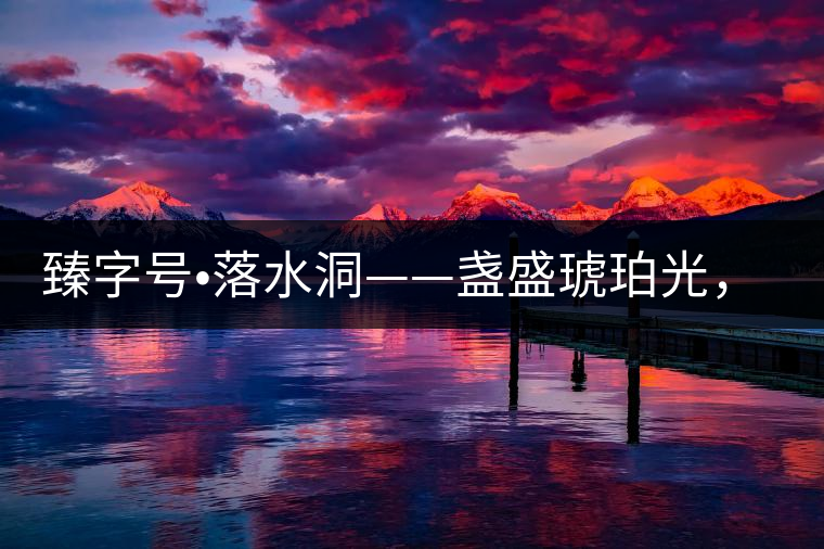 臻字號(hào)?落水洞——盞盛琥珀光，柔甜入人心