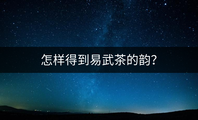 怎樣得到易武茶的韻？