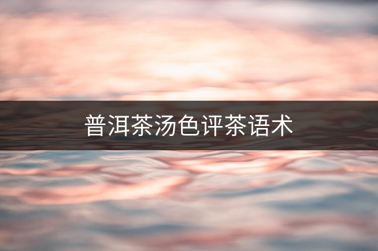普洱茶湯色評(píng)茶語(yǔ)術(shù) 普洱茶湯色評(píng)茶語(yǔ)術(shù)