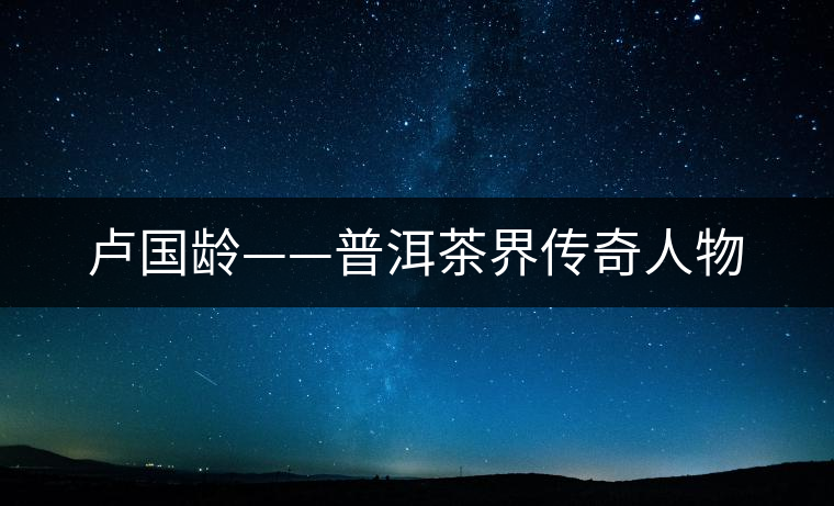 盧國齡——普洱茶界傳奇人物