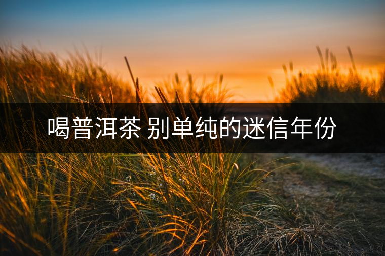 喝普洱茶 別單純的迷信年份 喝普洱茶 別單純的迷信年份