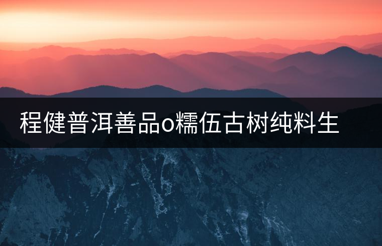 程健普洱善品o糯伍古樹(shù)純料生茶開(kāi)湯品鑒 程健普洱善品o糯伍古樹(shù)純料生茶開(kāi)湯品鑒