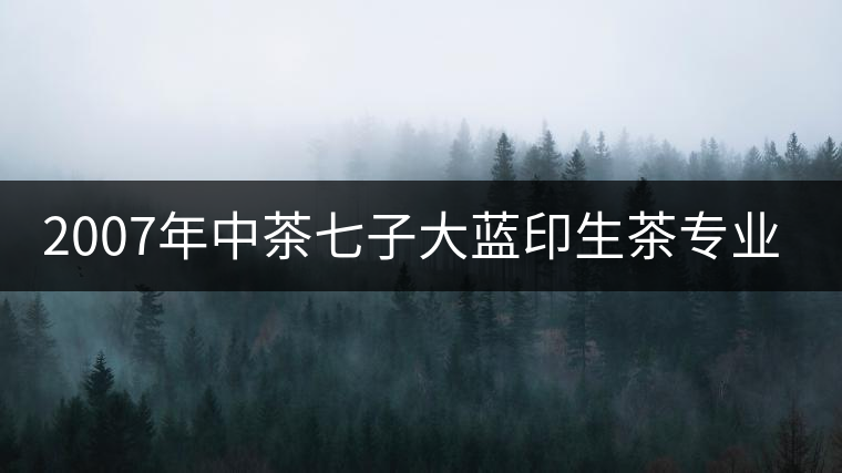 2007年中茶七子大藍(lán)印生茶專業(yè)品評(píng) 2007年中茶七子大藍(lán)印生茶專業(yè)品評(píng)
