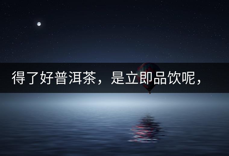 得了好普洱茶，是立即品飲呢，還是收藏？