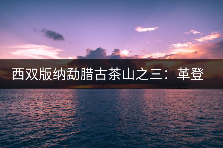 西雙版納勐臘古茶山之三:革登茶山 西雙版納勐臘古茶山之三:革登茶山