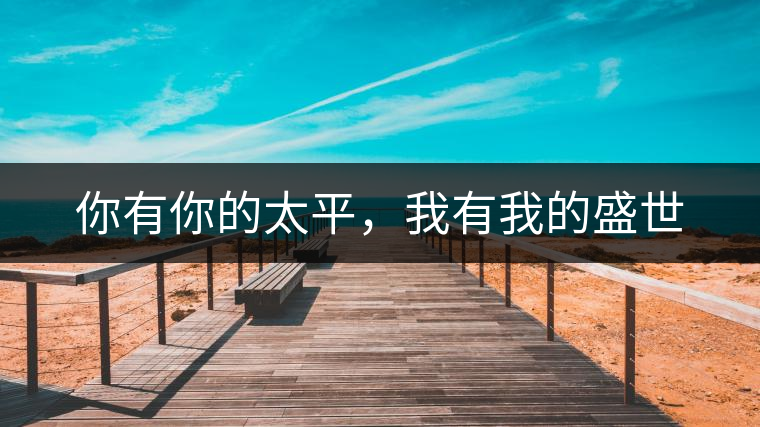 你有你的太平，我有我的盛世
