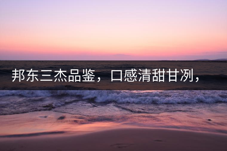 邦東三杰品鑒，口感清甜甘冽，香氣富于變化