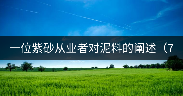 一位紫砂從業(yè)者對(duì)泥料的闡述(7) 一位紫砂從業(yè)者對(duì)泥料的闡述(7)