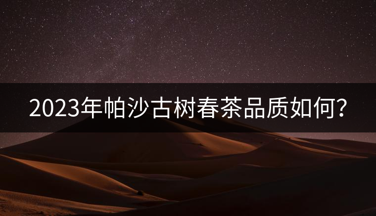 2023年帕沙古樹春茶品質(zhì)如何？