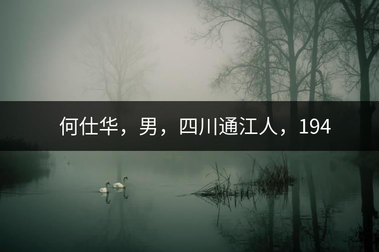 　　何仕華，男，四川通江人，1942年7月生，高級(jí)工程師、副研究員，曾任云南省高級(jí)工程師高評(píng)委委員，云南省老科協(xié)茶葉分會(huì)副會(huì)長(zhǎng)，云南省普洱茶葉協(xié)會(huì)技術(shù)委員會(huì)副主任，云南省普洱茶研究中心研究員，獲覺(jué)農(nóng)勛章獎(jiǎng)、老茶人貢獻(xiàn)獎(jiǎng)，全國(guó)弘揚(yáng)茶文化突出貢獻(xiàn)獎(jiǎng)。